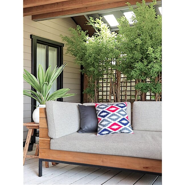 Diamond Rosa/Blau - Outdoor Kissenbezug | 45x45 cm | Baumwolle