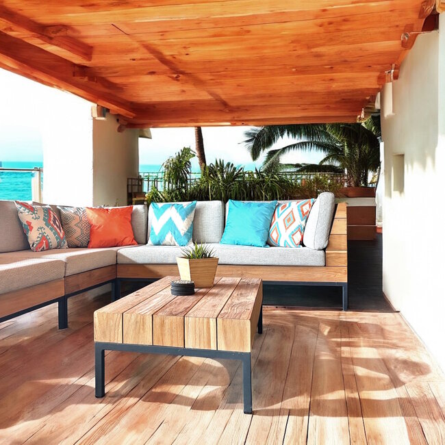 Ocean Vibe #2 - Outdoor Kissenbezug | 45x45 cm | Baumwolle/Polyester