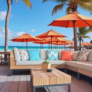 Sierkussen Ocean Vibe #2 - Outdoor | 45 x 45 cm | Katoen/Polyester