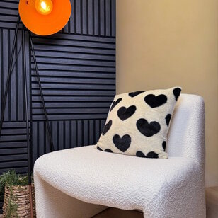 Furry Hart Zwart Kussenhoes | 45x45 cm | Polyester