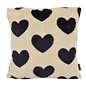 Furry Hart Zwart Kussenhoes | 45x45 cm | Polyester
