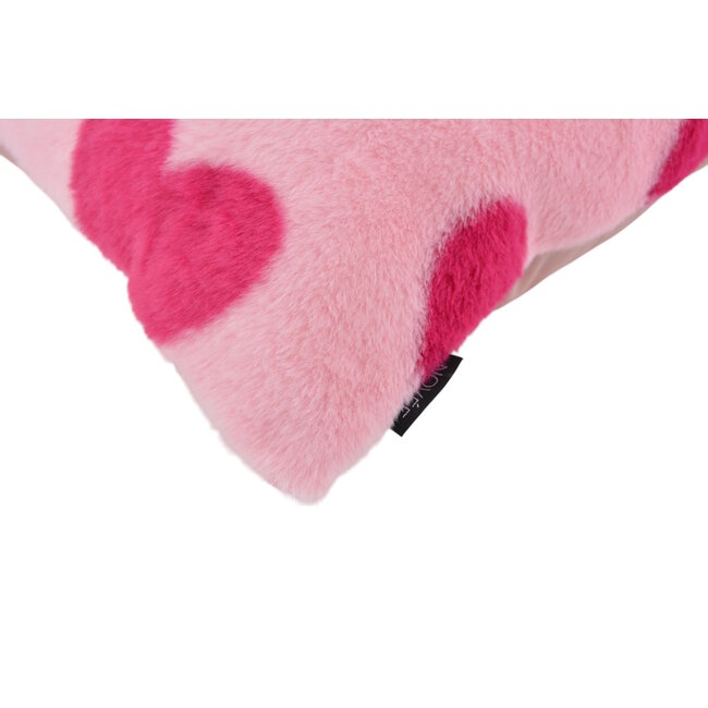 Furry Hart Roze Kussenhoes | 45x45 cm | Polyester