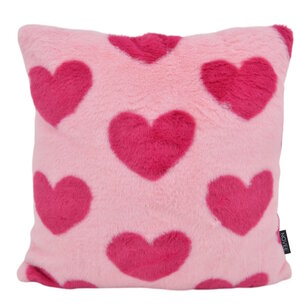Furry Hart Roze Kussenhoes | 45x45 cm | Polyester