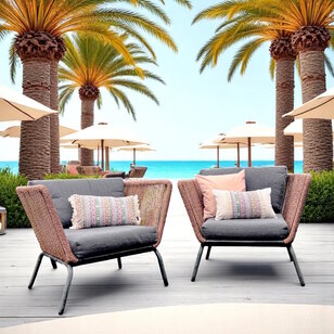 Nila Beige - Outdoor Kussenhoes | 45x45 cm | Katoen/Polyester