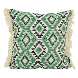 NOVÉE Aztec Green Kissenbezug | 45x45 cm | Baumwolle/Leinen