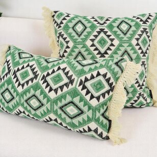 Aztec Green Kussenhoes | 30x50 cm | Katoen/Linnen