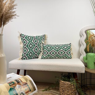 Aztec Green Kussenhoes | 45x45 cm | Katoen/Linnen