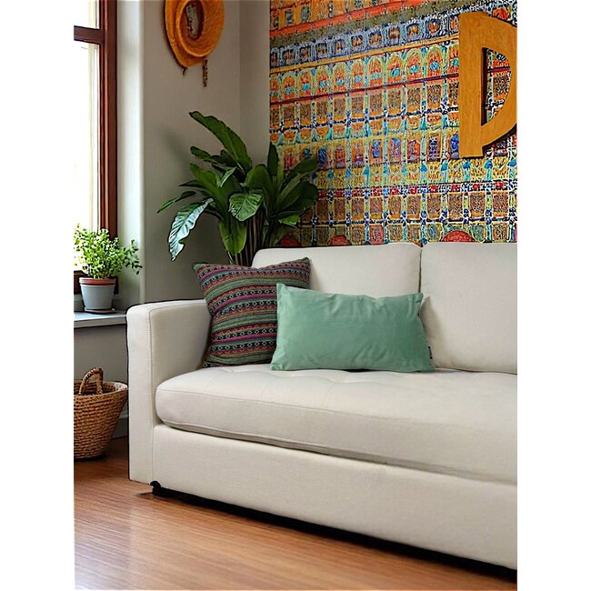 Sierkussen Mexican Maria | 45 x 45 cm | Canvas/Linnen