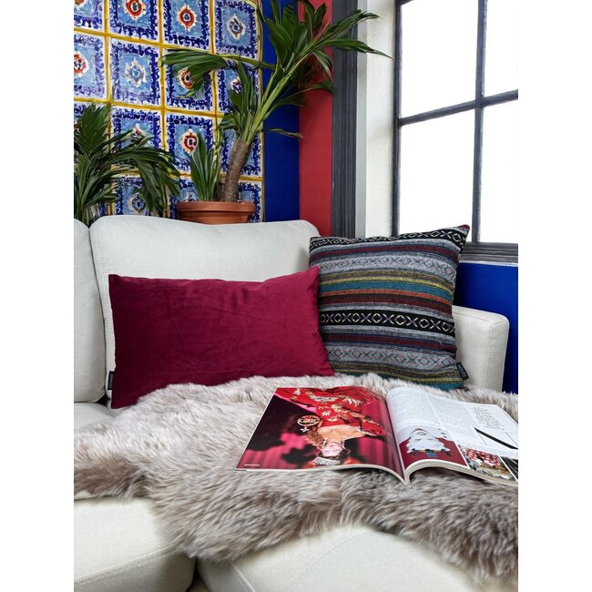 Velvet Weinrot Kissenbezug | 30x50 cm | Polyester