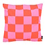 Gek op kussens! Sierkussen Checker Rood/Roze | 45 x 45 cm | Katoen/Polyester