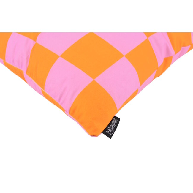 Checker Orange/Rosa Kissenbezug | 45x45 cm | Baumwolle/Polyester