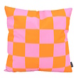 Sierkussen Checker Oranje/Roze | 45 x 45 cm | Katoen/Polyester