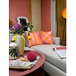 Sierkussen Checker Oranje/Roze | 45 x 45 cm | Katoen/Polyester