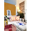Sierkussen Streep Lila/Geel | 45 x 45 cm | Katoen/Polyester