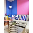 Pink Blue Flower Kussenhoes | 45x45 cm | Katoen/Polyester