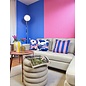 Pink Blue Flower Kussenhoes | 45x45 cm | Katoen/Polyester