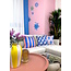 Pink Blue Graphic Kissenbezug | 45x45 cm | Baumwolle/Polyester