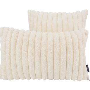 Rosie Rib Creme Kussenhoes | 30x50 cm | Polyester