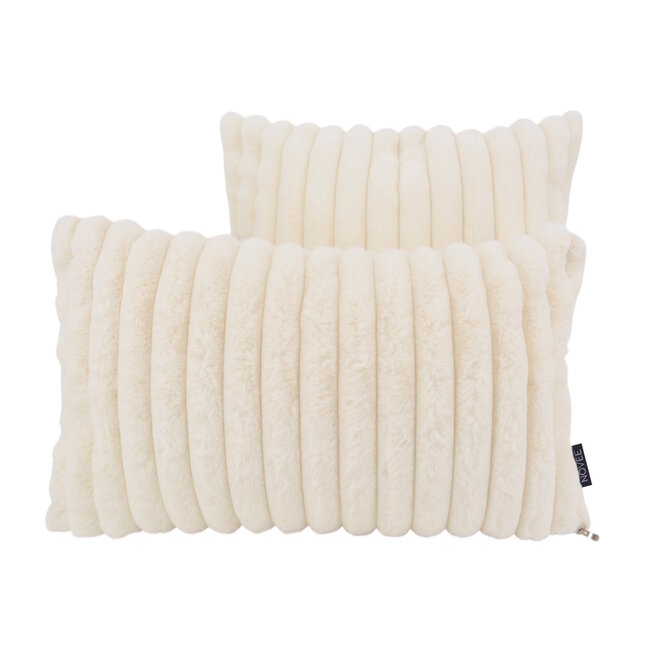 Rosie Rib Creme Kussenhoes | 30x50 cm | Polyester
