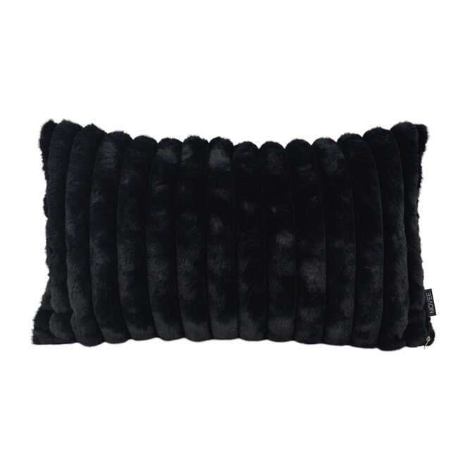 Sierkussen Rosie Rib Zwart | 30 x 50 cm | Polyester