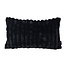 Sierkussen Rosie Rib Zwart | 30 x 50 cm | Polyester