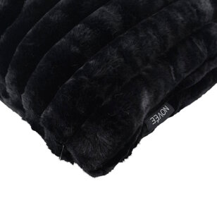 Rosie Rib Zwart Kussenhoes | 30x50 cm | Polyester