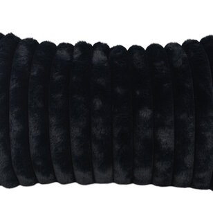 Rosie Rib Zwart Kussenhoes | 30x50 cm | Polyester