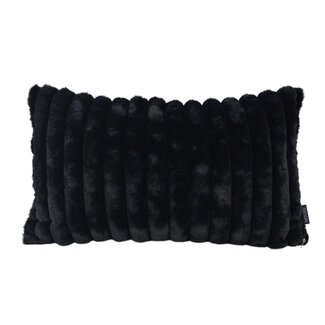 NOVÉE Rosie Rib Schwarz Kissenbezug | 30x50 cm | Polyester