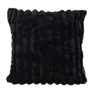 Rosie Rib Zwart Kussenhoes | 45x45 cm | Polyester