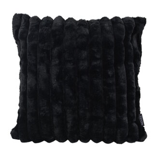 NOVÉE Rosie Rib Schwarz Kissenbezug | 45x45 cm | Polyester