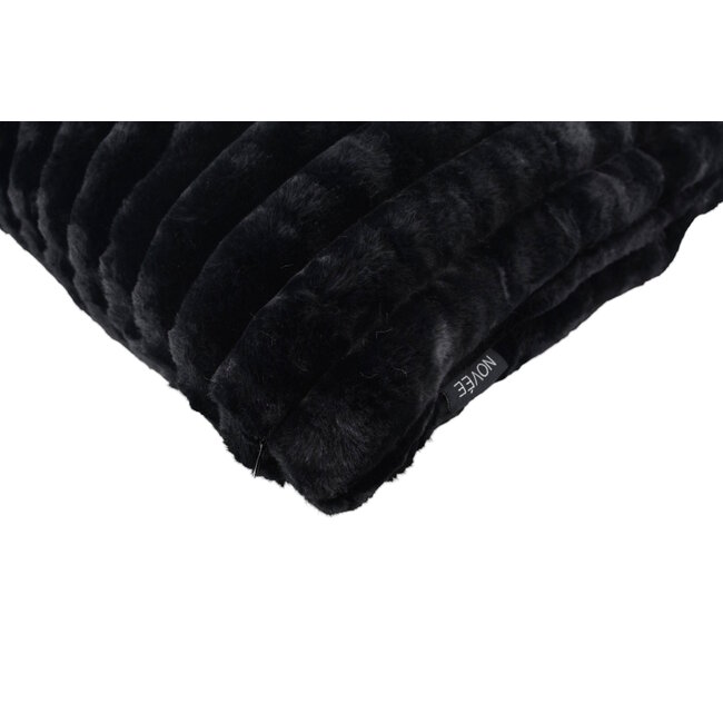 Sierkussen Rosie Rib Zwart | 45 x 45 cm | Polyester