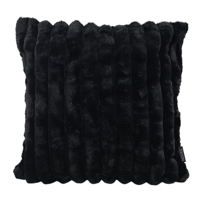 Sierkussen Rosie Rib Zwart | 45 x 45 cm | Polyester