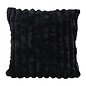 Sierkussen Rosie Rib Zwart | 45 x 45 cm | Polyester