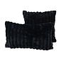Rosie Rib Zwart Kussenhoes | 30x50 cm | Polyester