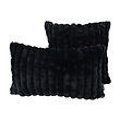 Rosie Rib Zwart Kussenhoes | 45x45 cm | Polyester