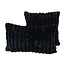 Sierkussen Rosie Rib Zwart | 45 x 45 cm | Polyester