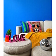 Streep Blauw/Groen Kussenhoes | 45x45 cm | Katoen/Polyester