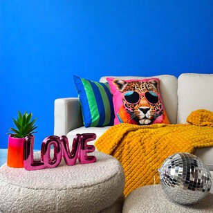 Streep Blauw/Groen Kussenhoes | 45x45 cm | Katoen/Polyester