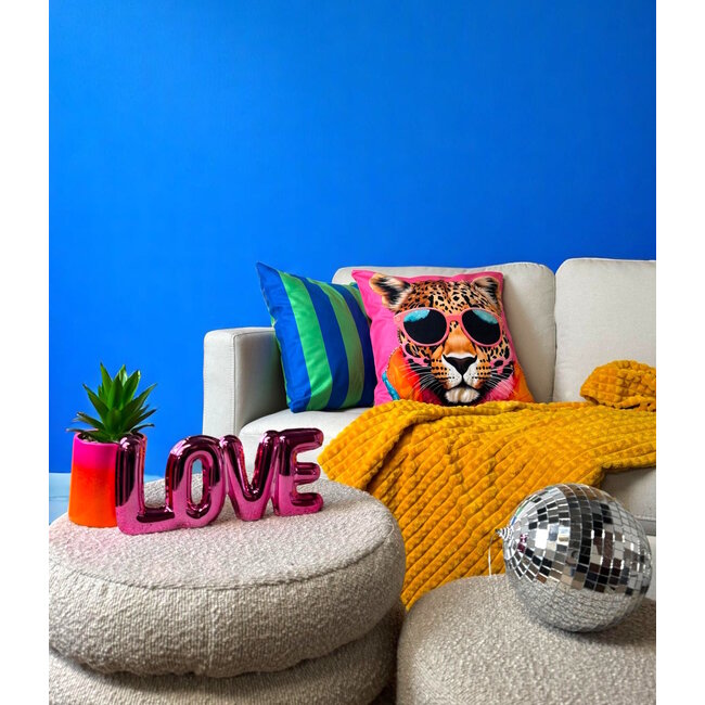 Streep Blauw/Groen Kussenhoes | 45x45 cm | Katoen/Polyester