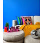 Streep Blauw/Groen Kussenhoes | 45x45 cm | Katoen/Polyester