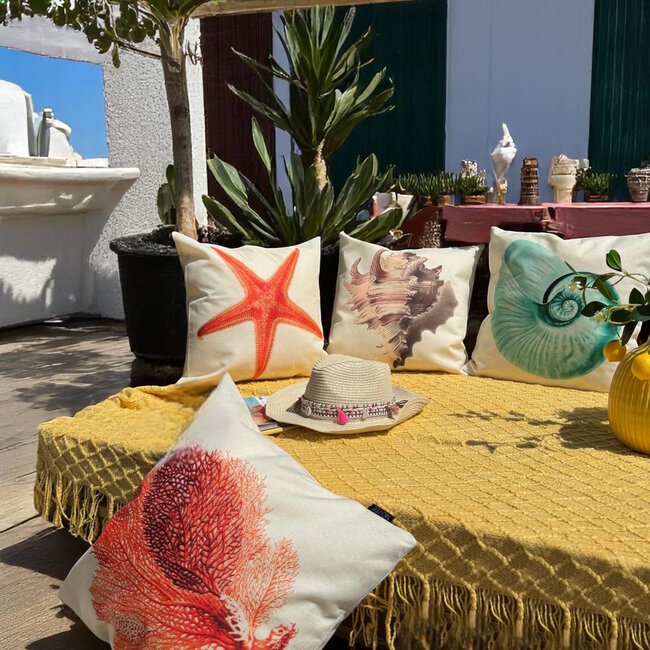 Sierkussen Shell / Schelp | 45 x 45 cm | Katoen/Linnen