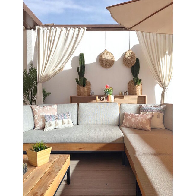 Ibiza Tassle Kissenbezug | 45x45 cm | Baumwolle/Leinen