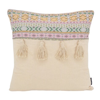 NOVÉE Ibiza Tassle Kussenhoes | 45x45 cm | Katoen/Linnen