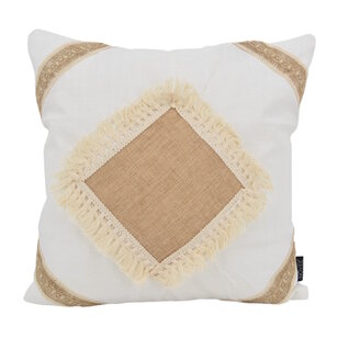 Square Jute Kussenhoes | 45x45 cm | Katoen/Jute
