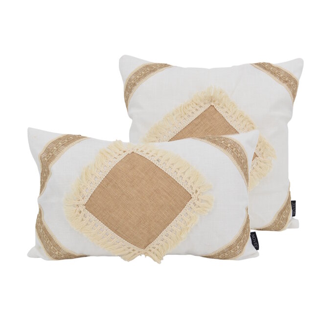 Square Jute Kussenhoes | 30x50 cm | Katoen/Jute