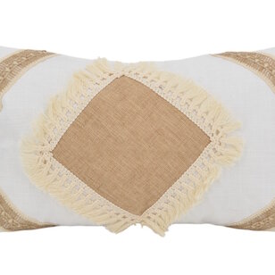 Square Jute Kussenhoes | 30x50 cm | Katoen/Jute