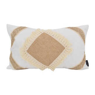 NOVÉE Square Jute Kissenbezug | 30x50 cm | Baumwolle/Jute