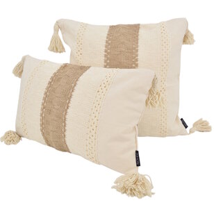 Bibi Jute Kussenhoes | 30x50 cm | Katoen/Jute
