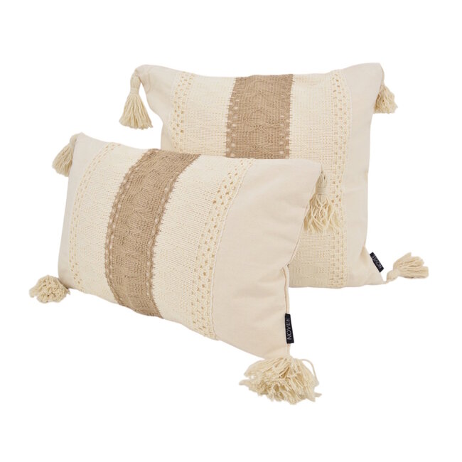 Bibi Jute Kussenhoes | 30x50 cm | Katoen/Jute