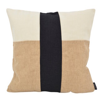 NOVÉE Block Jute Kissenbezug | 45x45 cm | Baumwolle